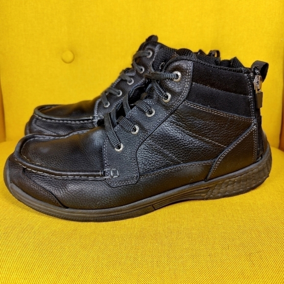 Orthofeet Ranger Boots Black Leather Comfort Walking Men\'s Shoes Size 12 2E Wide main image 6